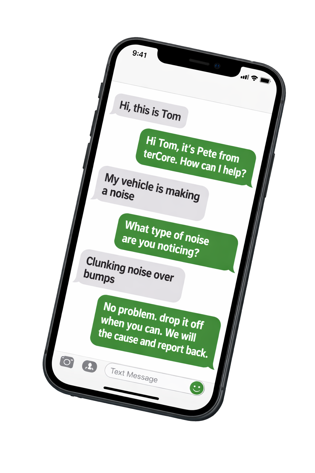 Example text conversation with terCore